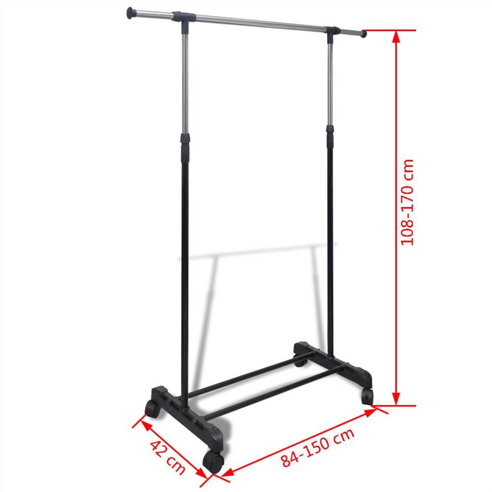 Adjustable Clothes Racks 2 pcs 1 Hanging Rail