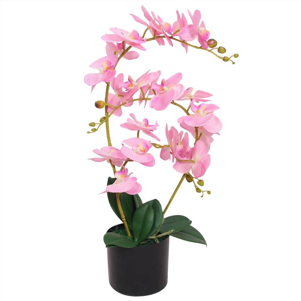 Pianta di orchidea artificiale con vaso 65 cm rosa