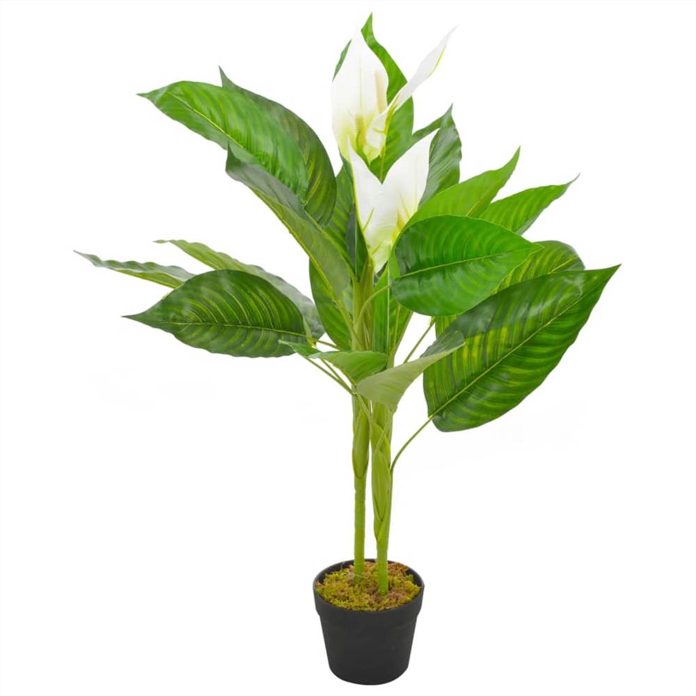 Искусственное растение Антуриум в горшке Белый 90 см