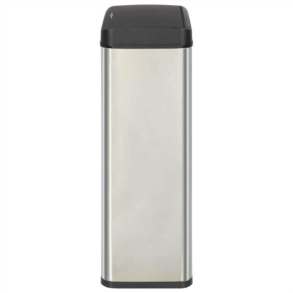Automatic Sensor Dustbin Silver and Black Stainless Steel 80 L