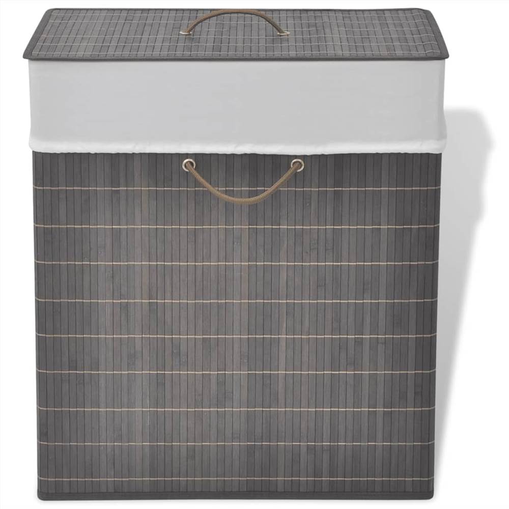 

Bamboo Laundry Bin Rectangular Dark Brown