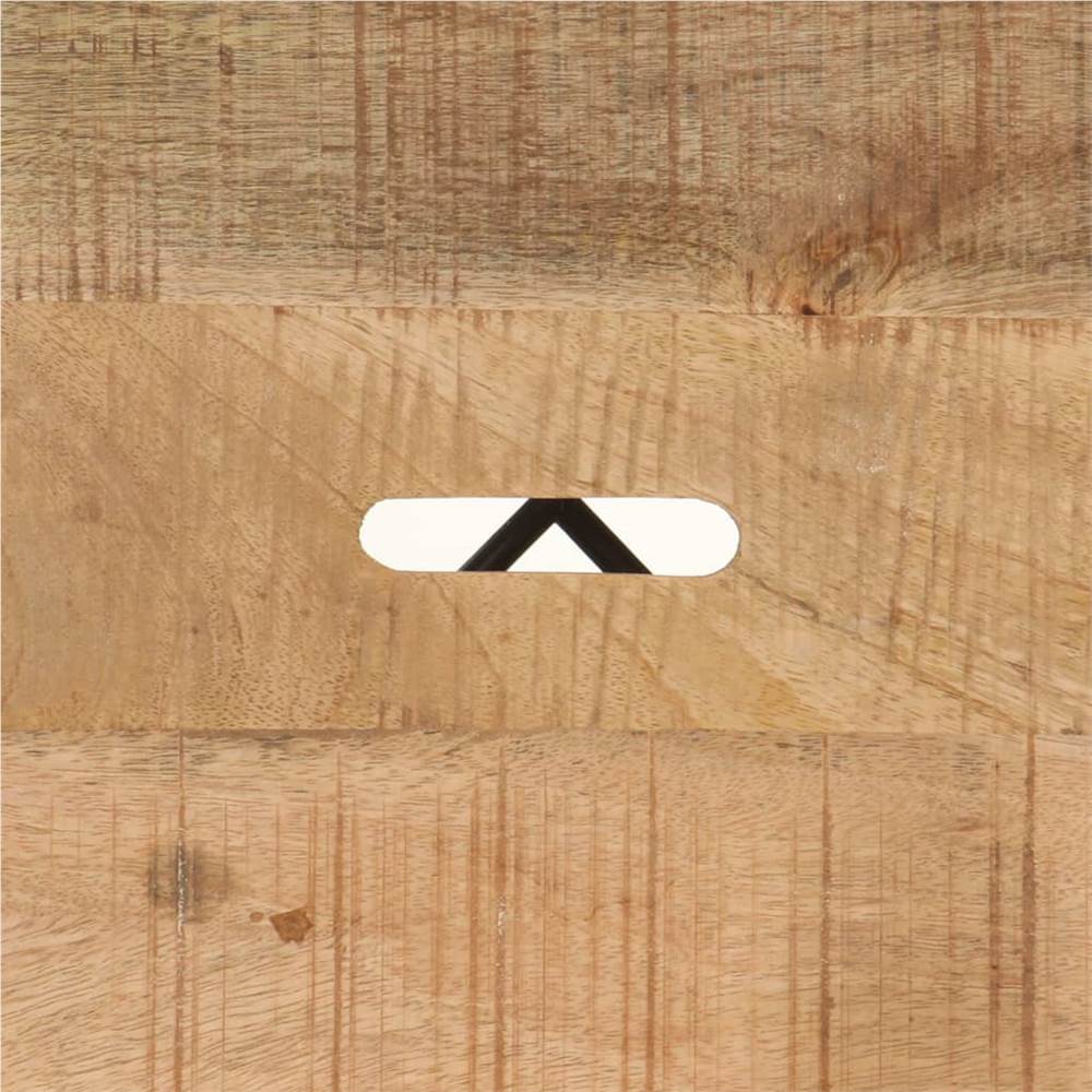 Bar Stools 2 pcs Black Solid Mango Wood