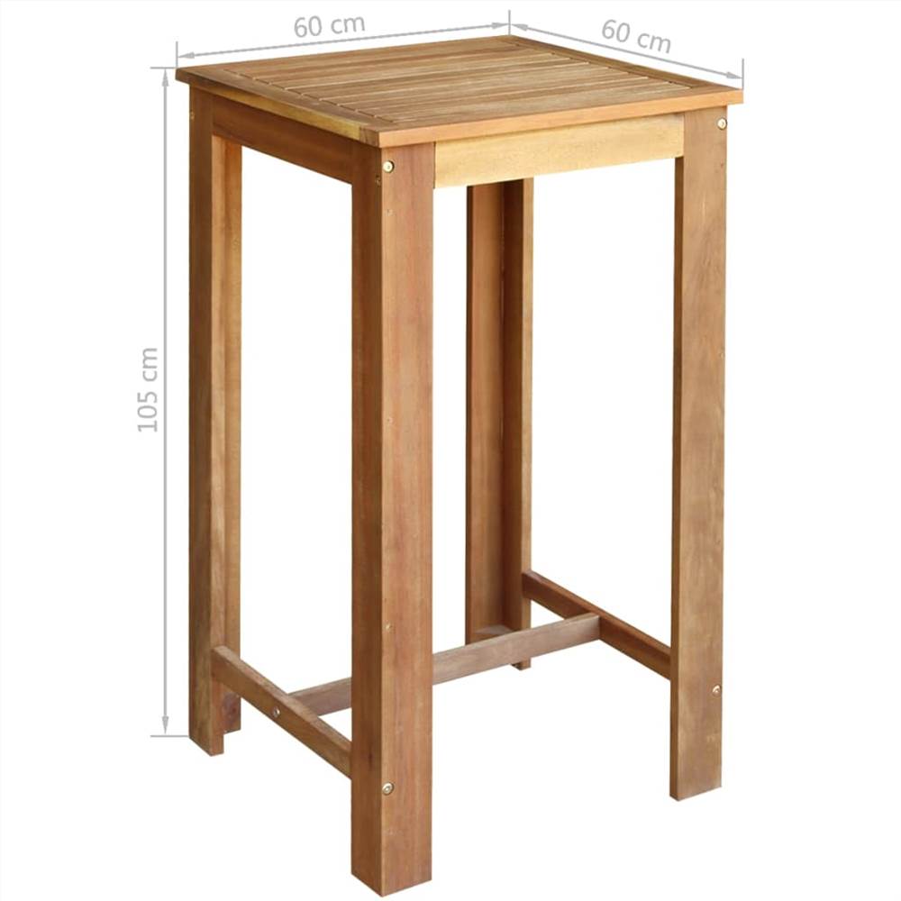 Bar Table Solid Acacia Wood 60x60x105 cm