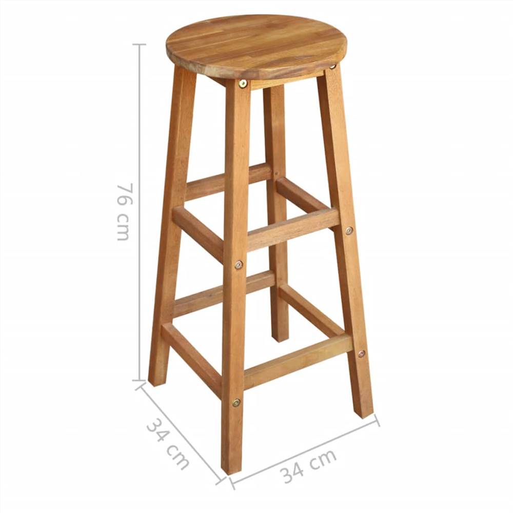 Bar Table and Stool Set 3 Pieces Solid Acacia Wood
