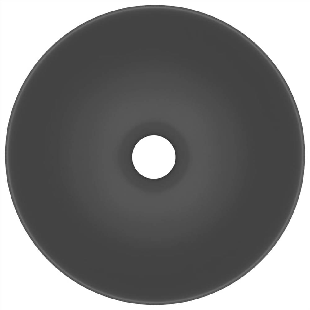 Bathroom Sink Ceramic Dark Grey Round