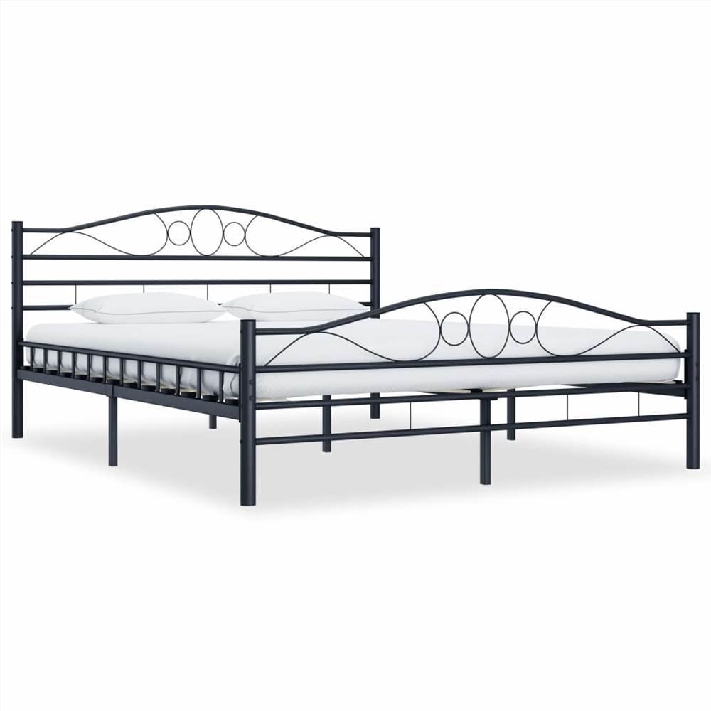 Bed Frame Black Steel 160x200 cm