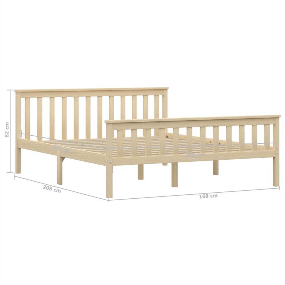 Bed Frame Light Wood Solid Pinewood 160x200 cm