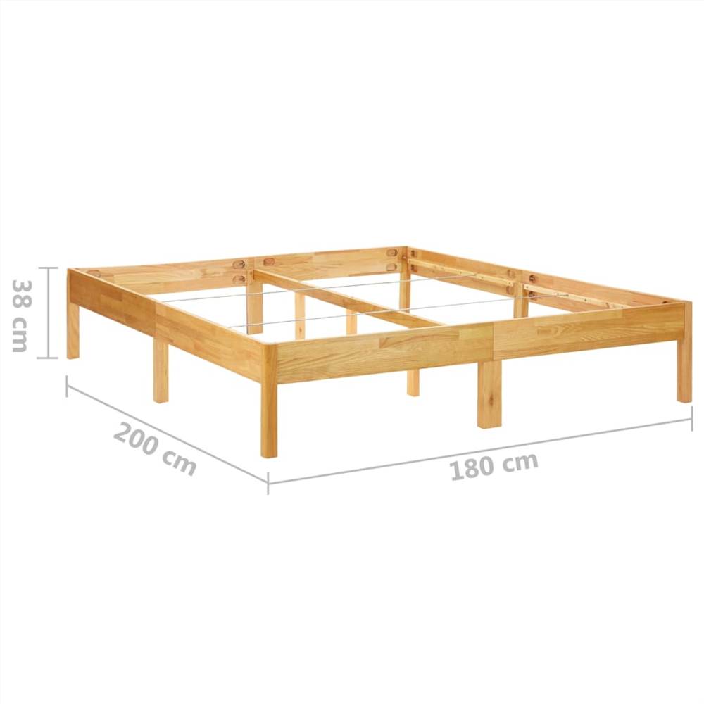 Bed Frame Solid Oak Wood 180x200 cm