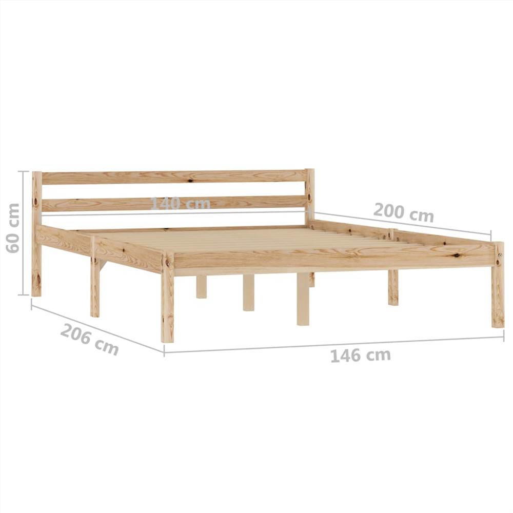Bed Frame Solid Pine Wood 140x200 cm