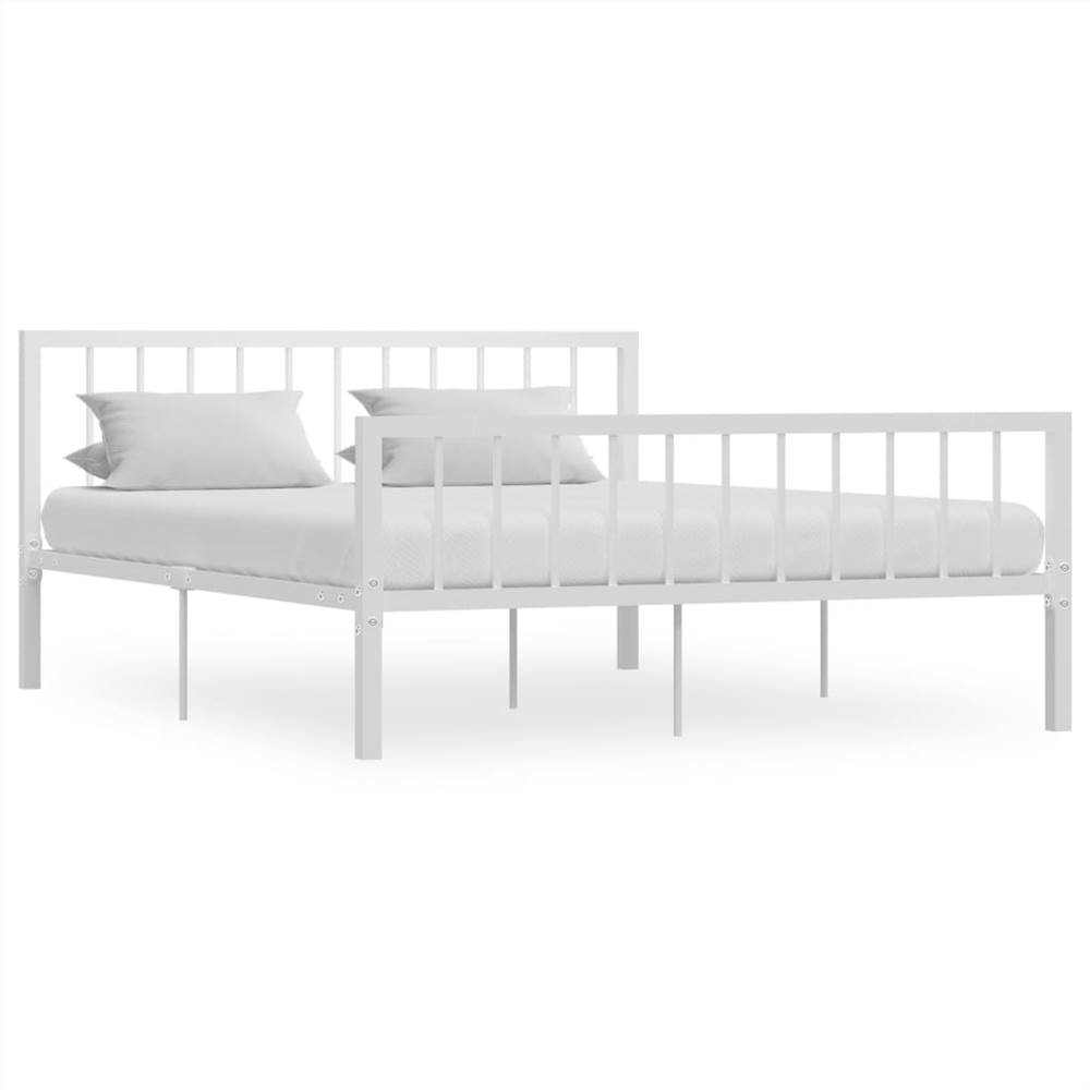 

Bed Frame White Metal 160x200 cm