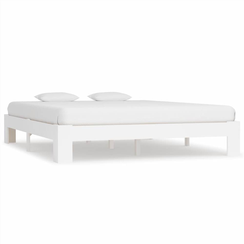 

Bed Frame White Solid Pine Wood 160x200 cm
