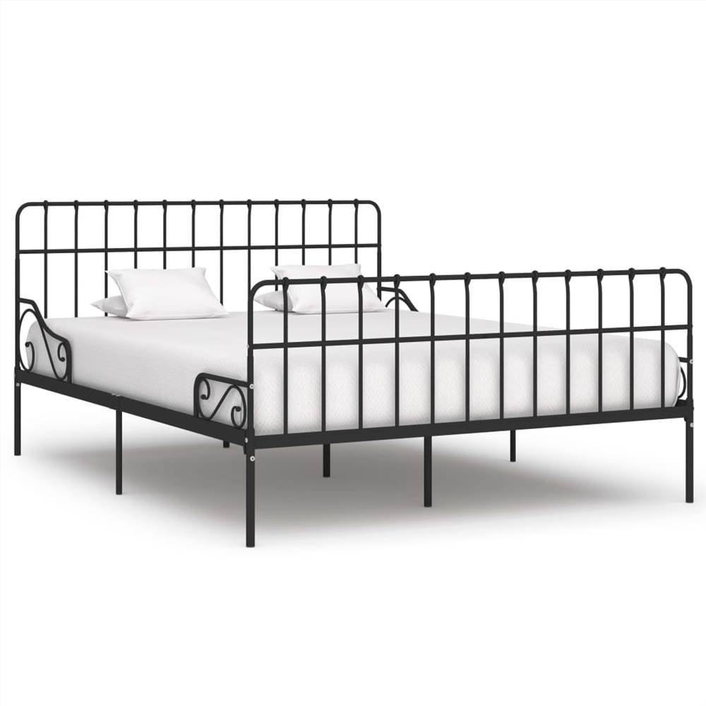 

Bed Frame with Slatted Base Black Metal 180x200 cm