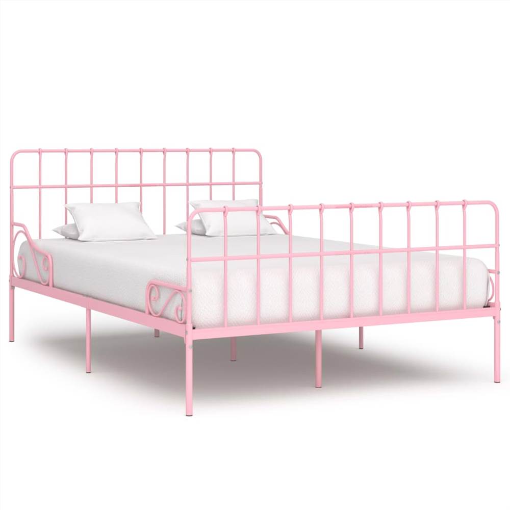 

Bed Frame with Slatted Base Pink Metal 120x200 cm