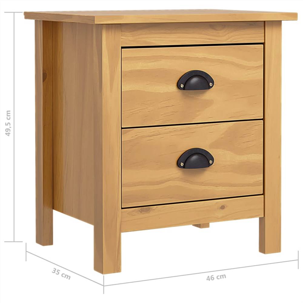 Bedside Cabinets "Hill Range" 2pcs 46x35x49.5cm Solid Pine Wood