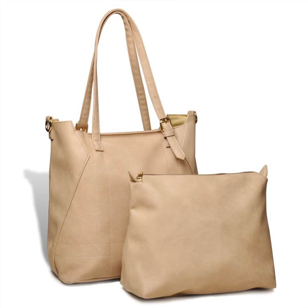 Beige Square Tote Bag