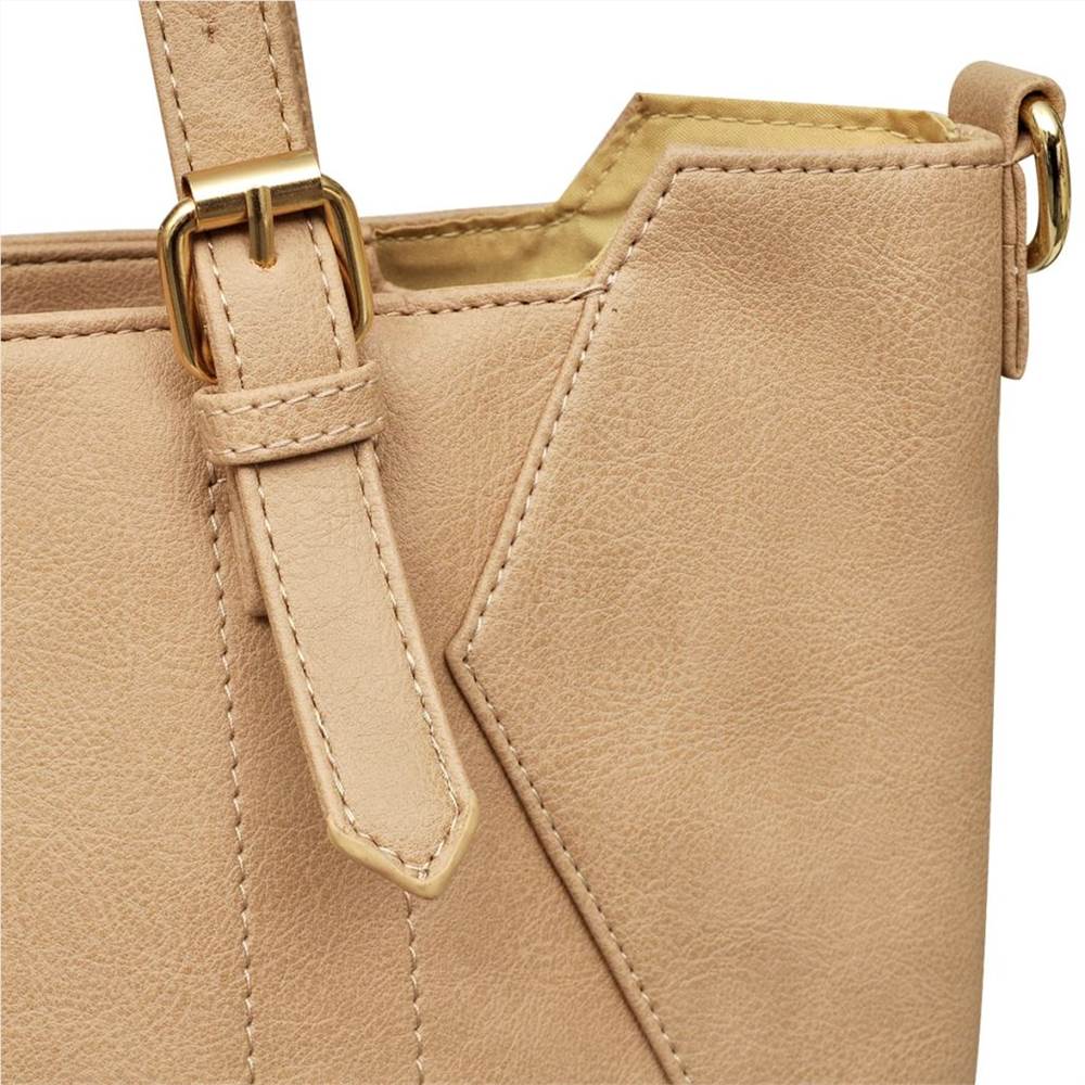 Beige Square Tote Bag