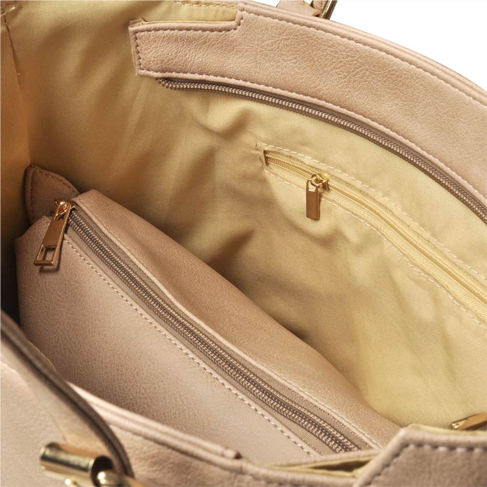 Beige Square Tote Bag