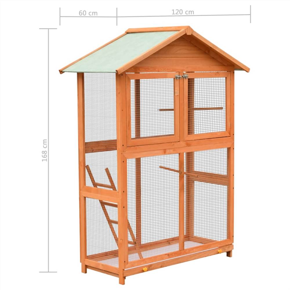 Bird Cage Solid Pine & Fir Wood 120x60x168 cm