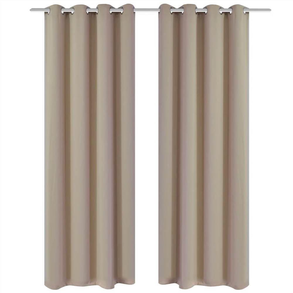

Blackout Curtains 2 pcs with Metal Eyelets 135x175 cm Cream