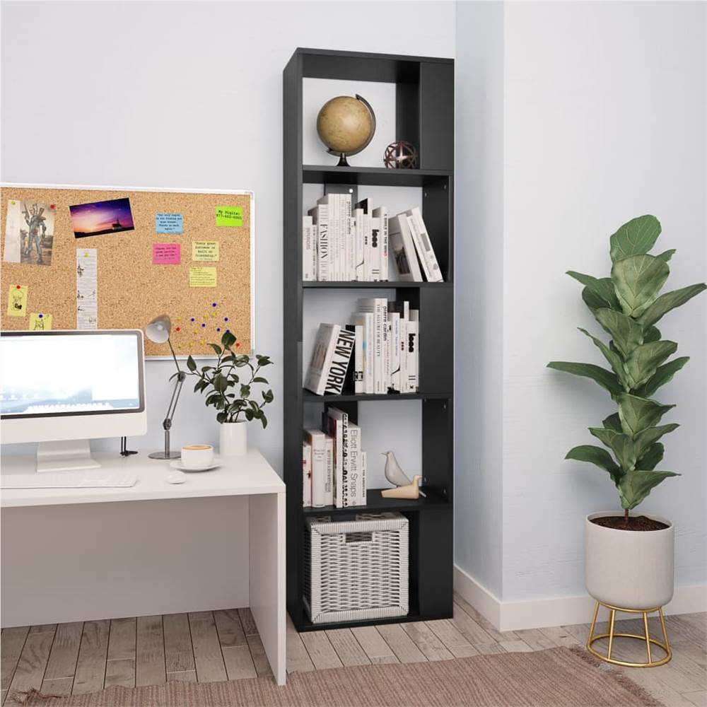 

Book Cabinet/Room Divider Black 45x24x159 cm Chipboard