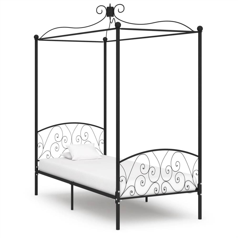 

Canopy Bed Frame Black Metal 90x200 cm