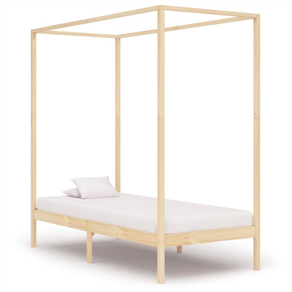 

Canopy Bed Frame Solid Pine Wood 90x200 cm