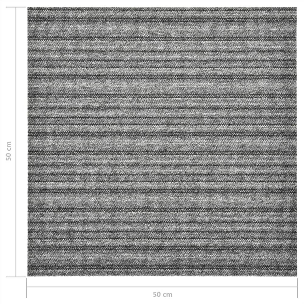 Carpet Floor Tiles 20 pcs 5 m² 50x50 cm Striped Grey