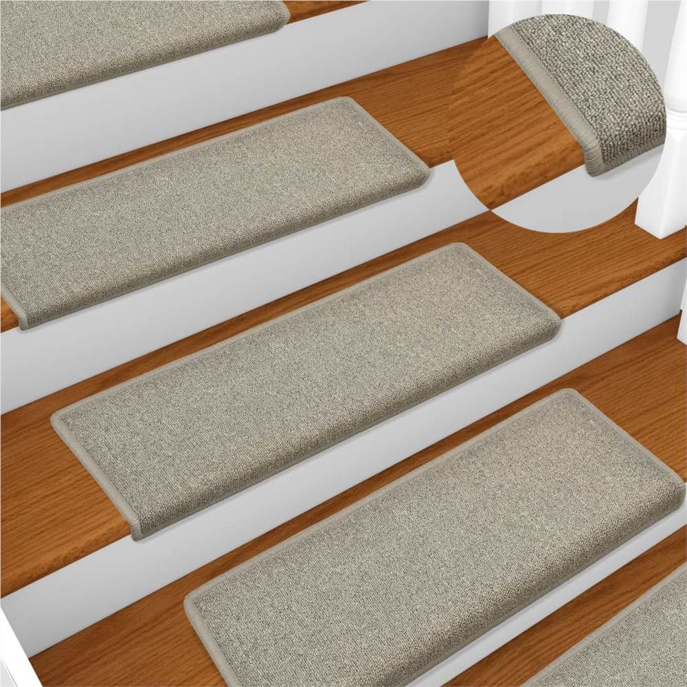 Carpet Stair Treads 15 pcs 65x25 cm Light Grey