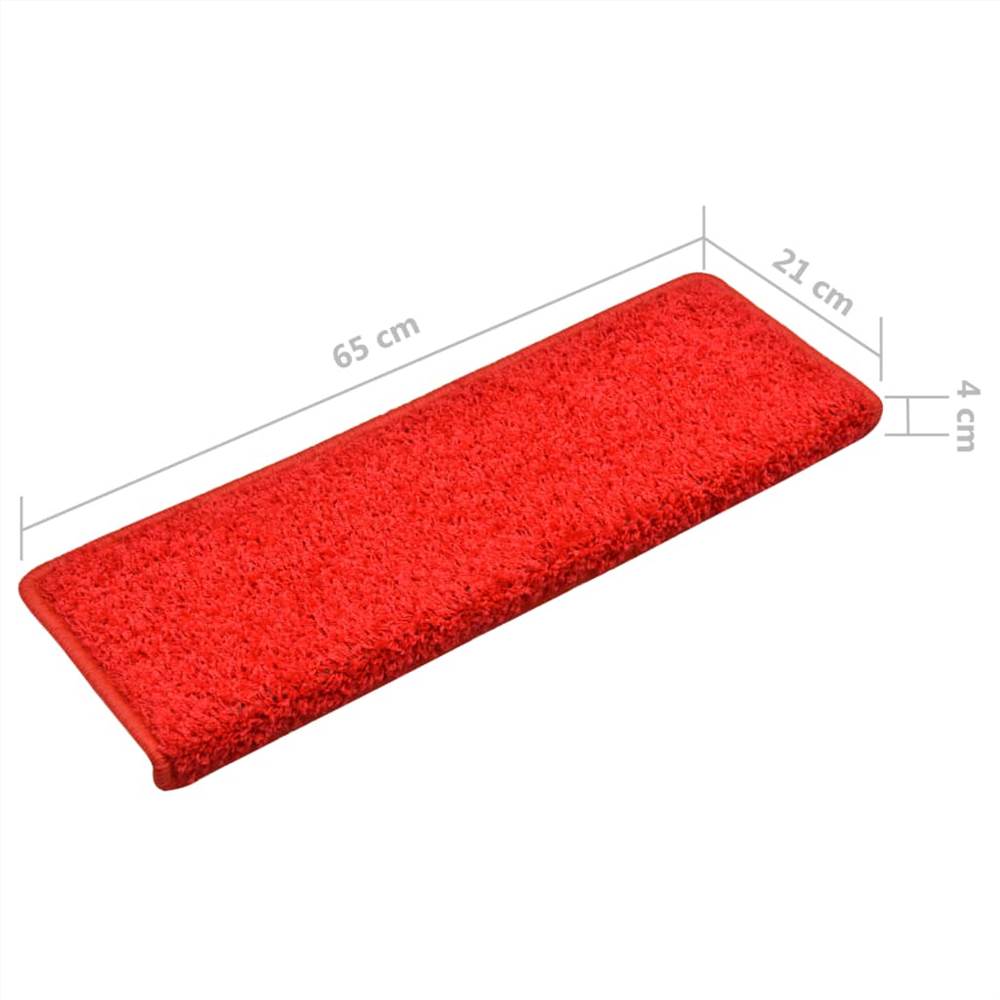 Carpet Stair Treads 15 pcs 65x25 cm Red