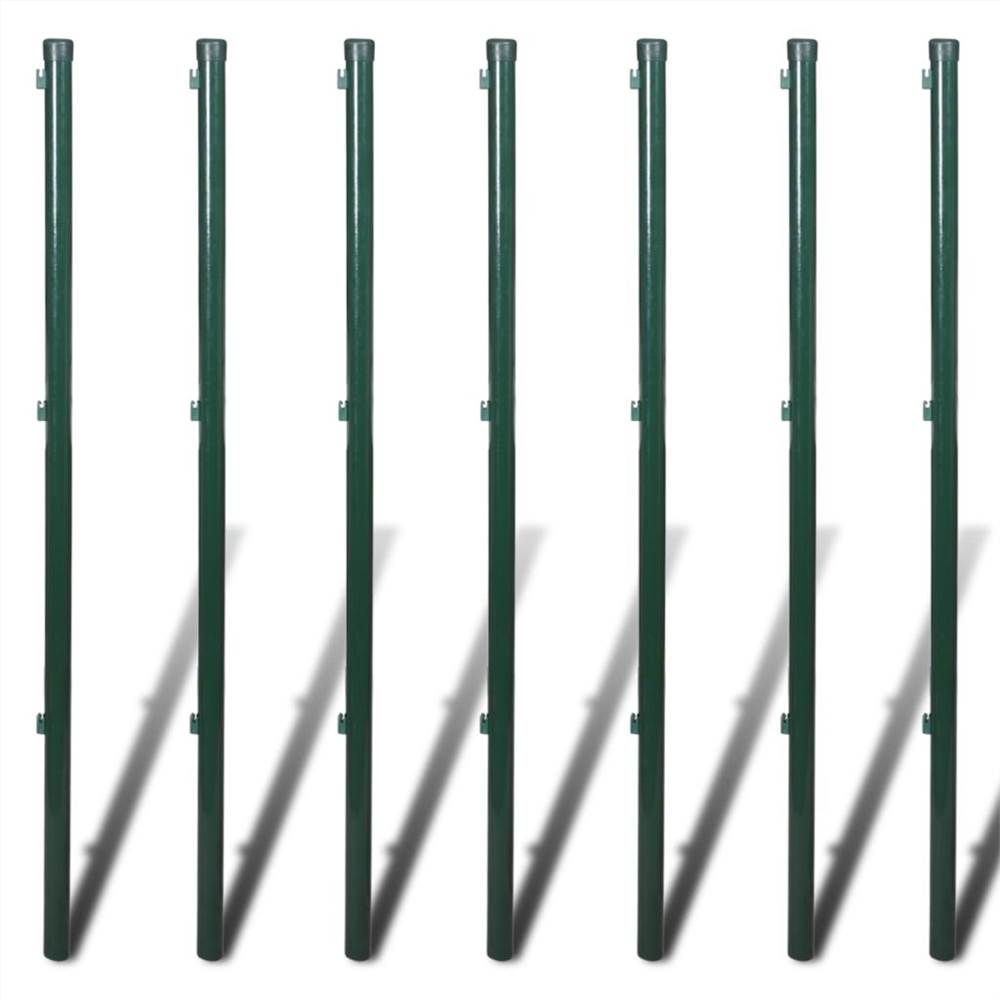 Chain Link Fence with Posts Steel 0,8x15 m Green