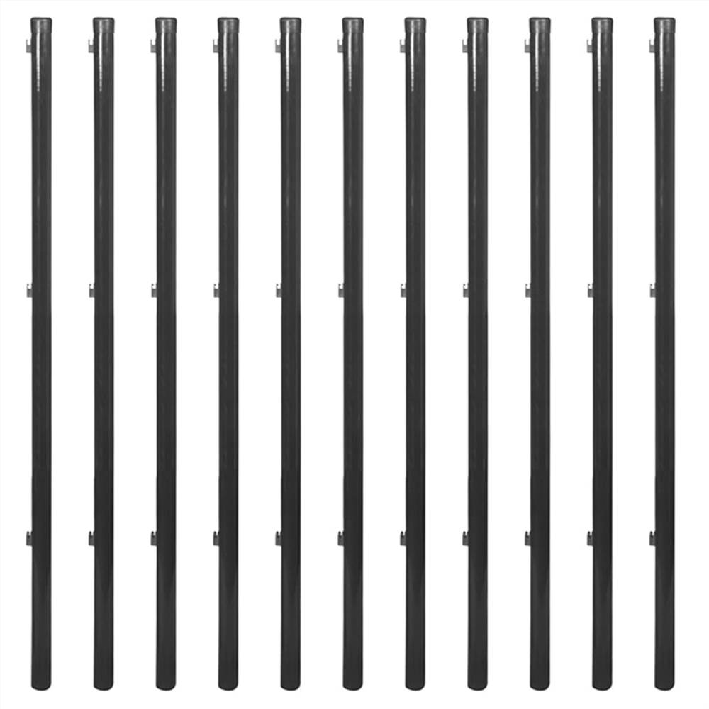 Chain Link Fence with Spike Anchors 1,5x25 m Grey