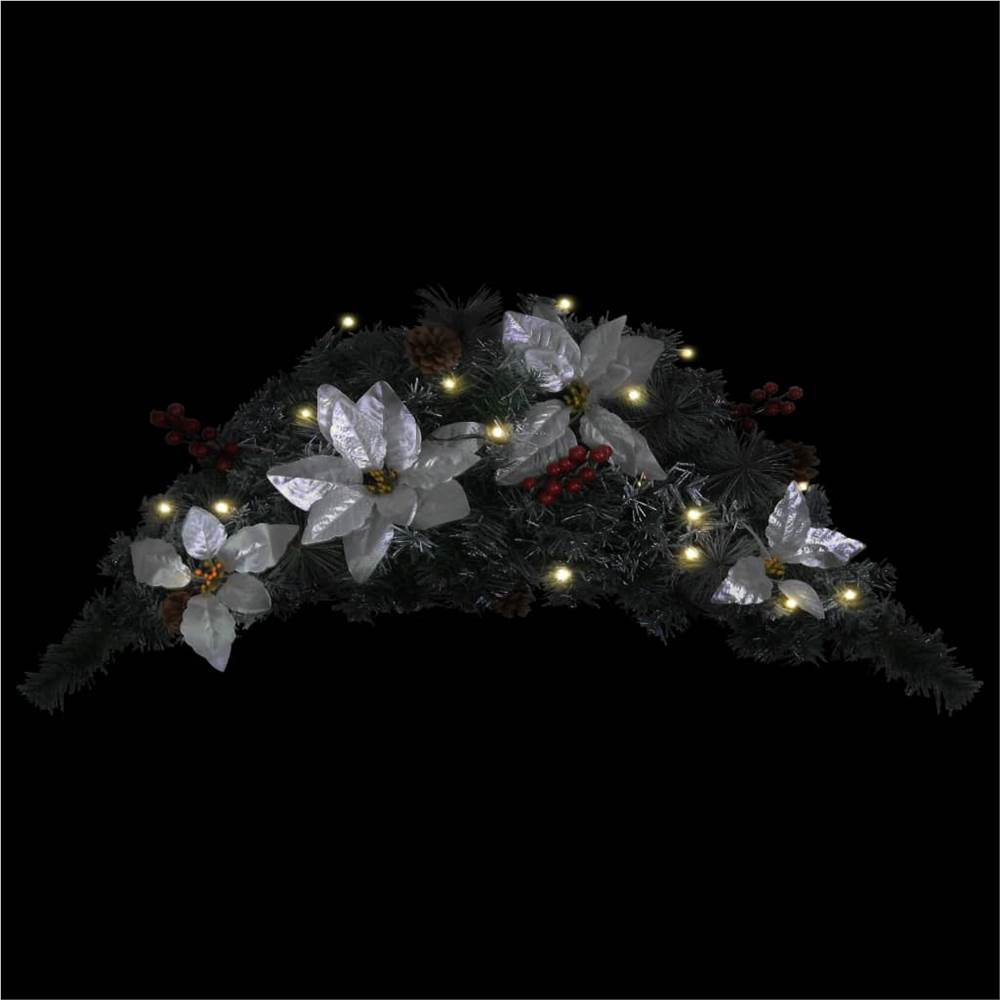 Christmas Arch with LED Lights Green 90 cm PVC