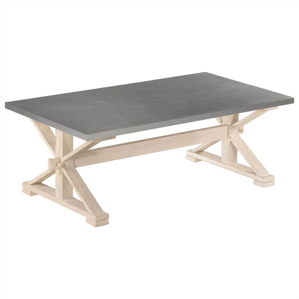 

Coffee Table with Zinc Top 110x60x40 cm Solid Mango Wood