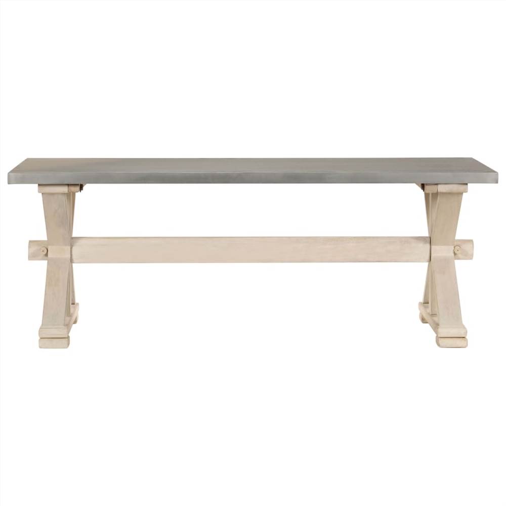 Coffee Table with Zinc Top 110x60x40 cm Solid Mango Wood