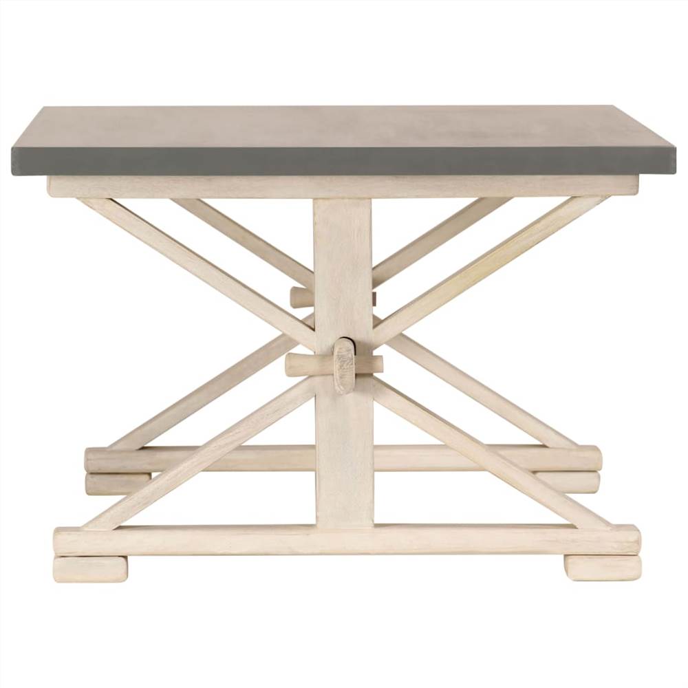 Coffee Table with Zinc Top 110x60x40 cm Solid Mango Wood