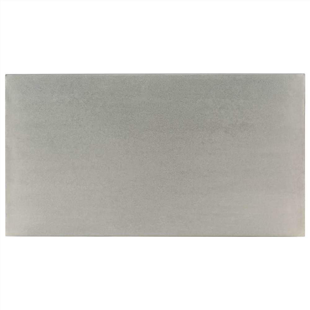 Coffee Table with Zinc Top 110x60x40 cm Solid Mango Wood