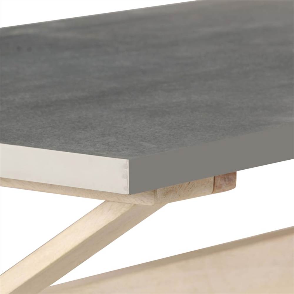 Coffee Table with Zinc Top 110x60x40 cm Solid Mango Wood