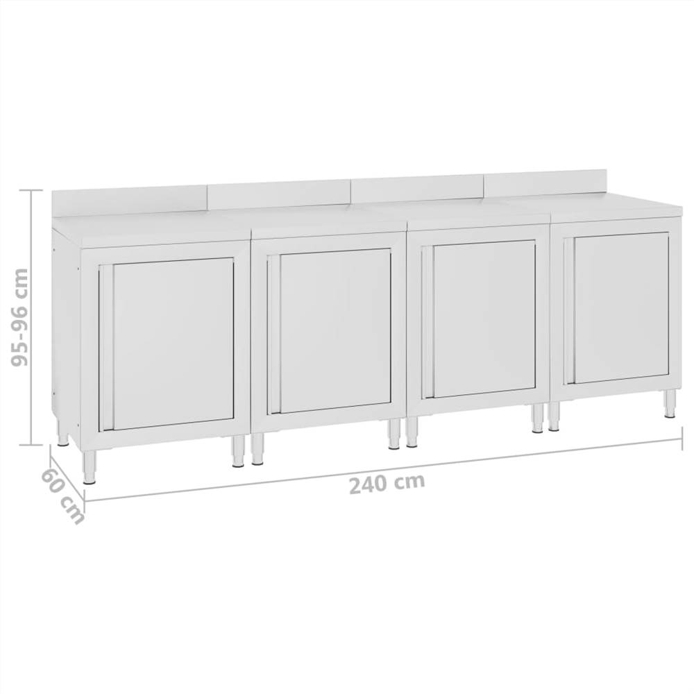 Commercial Work Table Cabinet 240x60x96 cm Stainless Steel