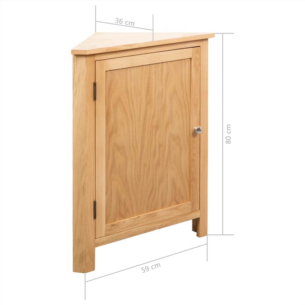 Corner Cabinet 59x36x80 cm Solid Oak Wood
