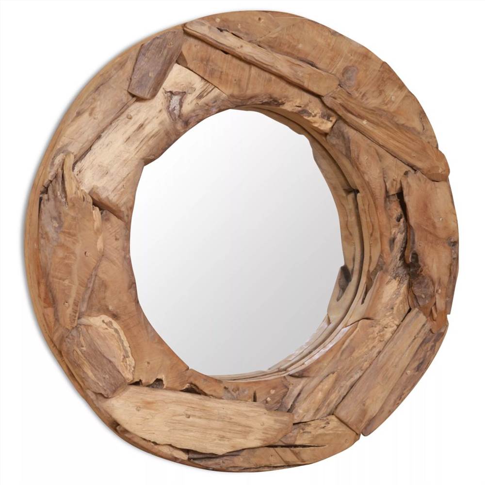مرآة زخرفية من خشب الساج مستديرة 60 سم