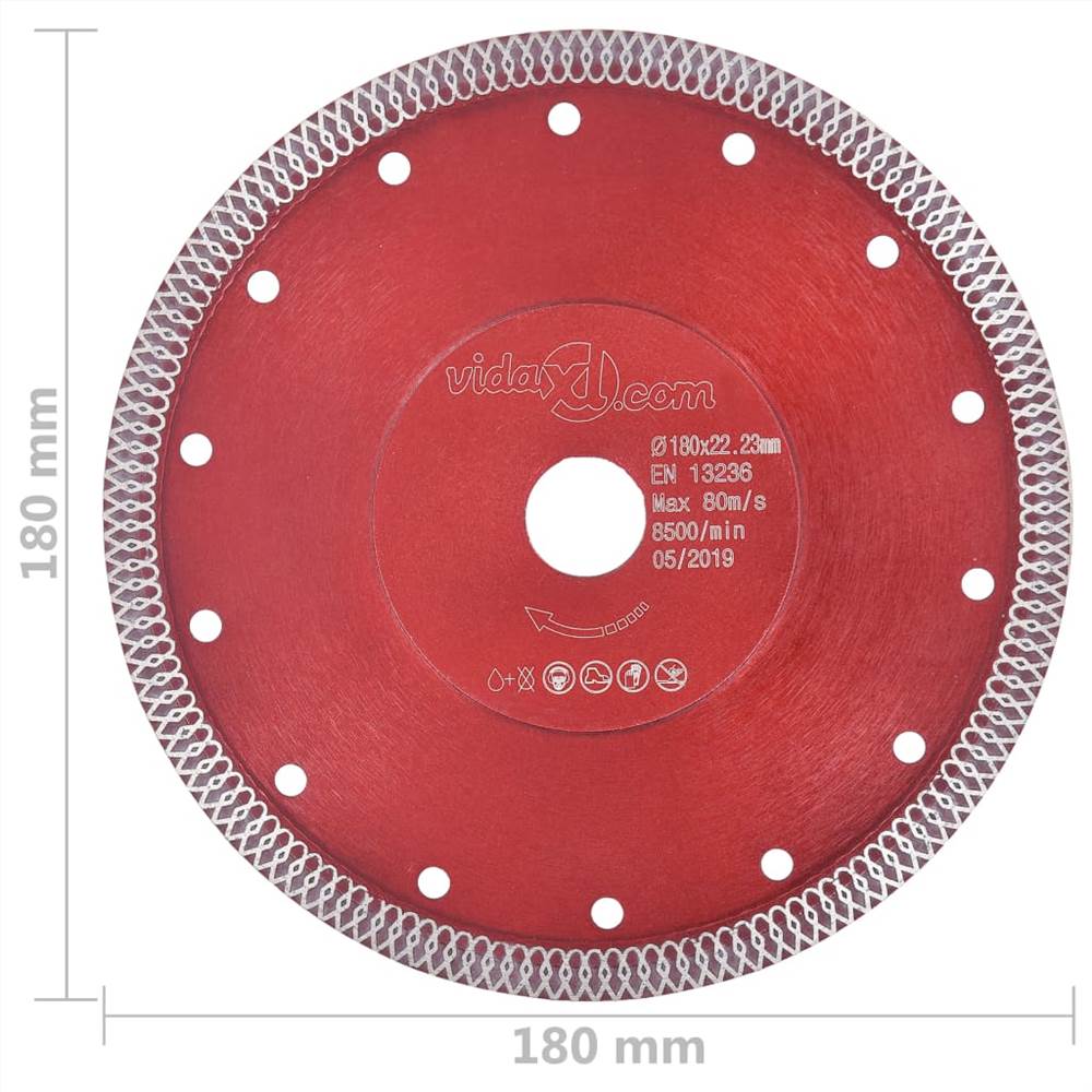 Diamond Cutting Disc with Holes Steel 180 mm