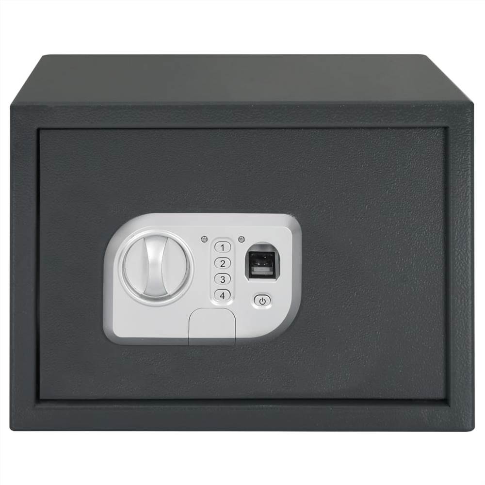 Digital Safe with Fingerprint Dark Grey 35x25x25 cm