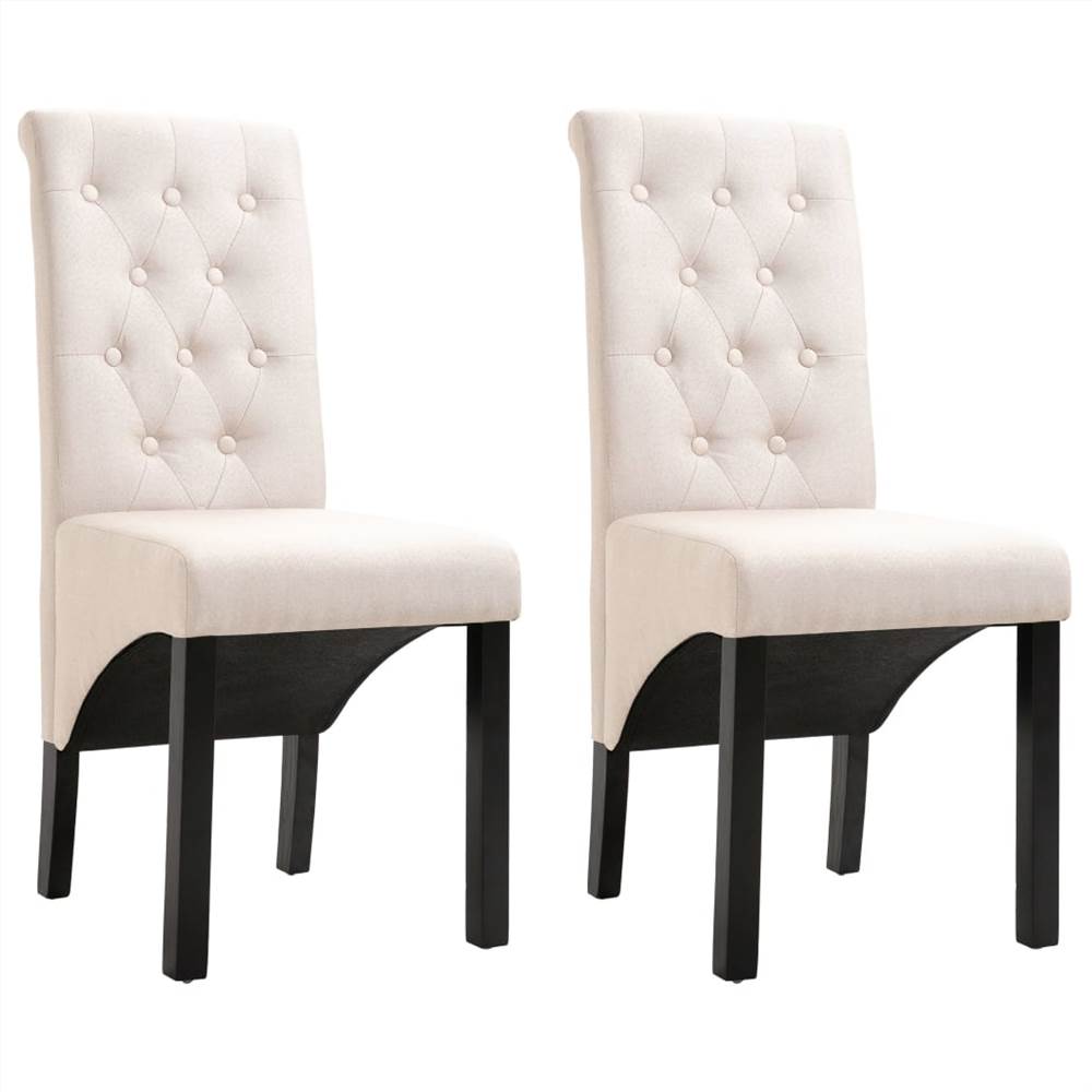 

Dining Chairs 2 pcs Cream Fabric