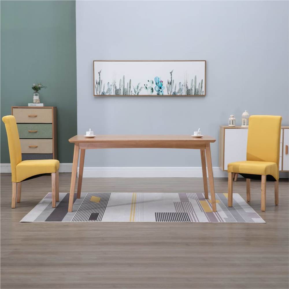 

Dining Chairs 2 pcs Yellow Fabric