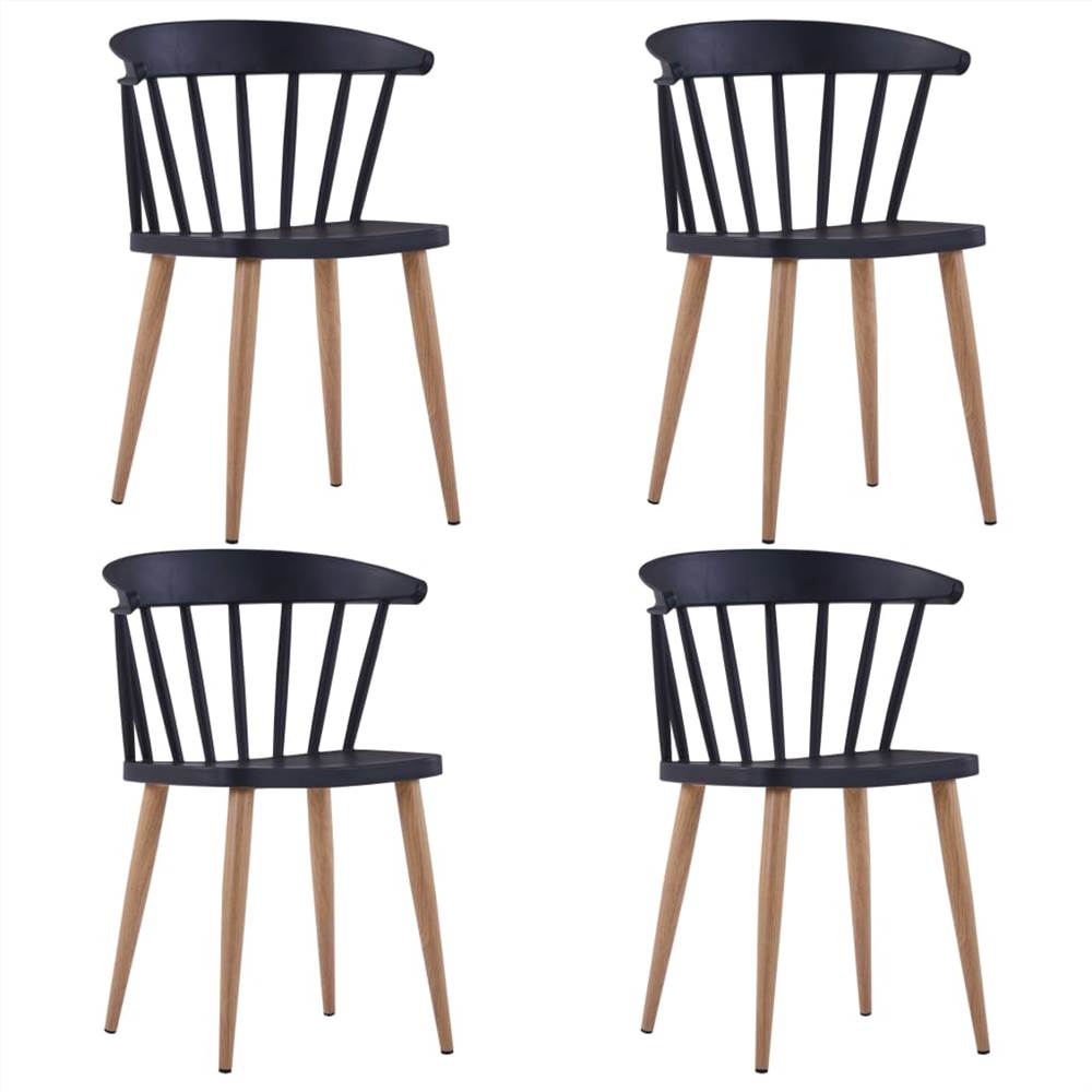 

Dining Chairs 4 pcs Black Plastic