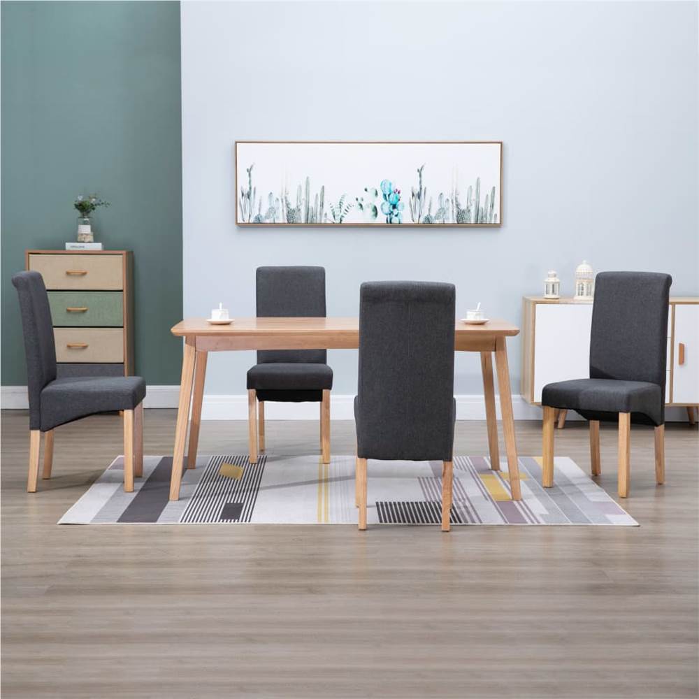 

Dining Chairs 4 pcs Grey Fabric