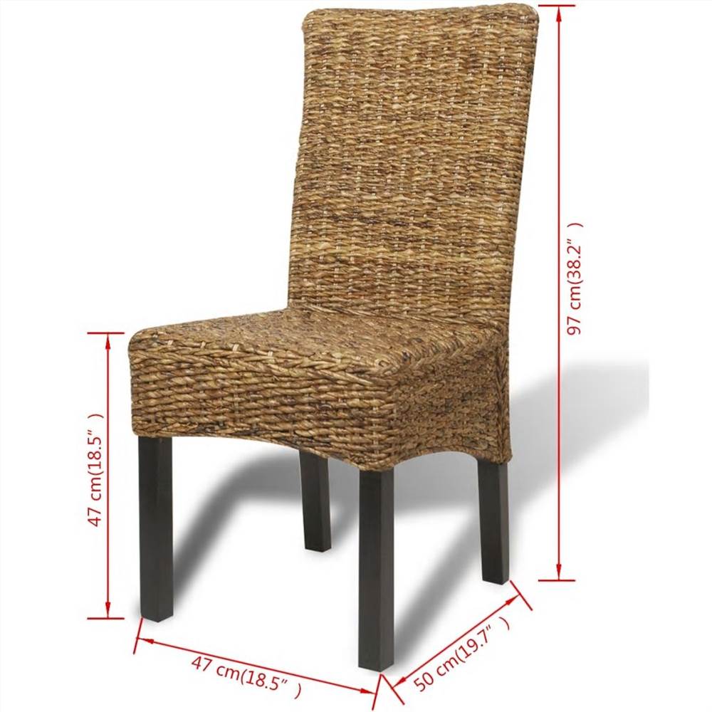 Dining Chairs 6 pcs Abaca and Solid Mango Wood