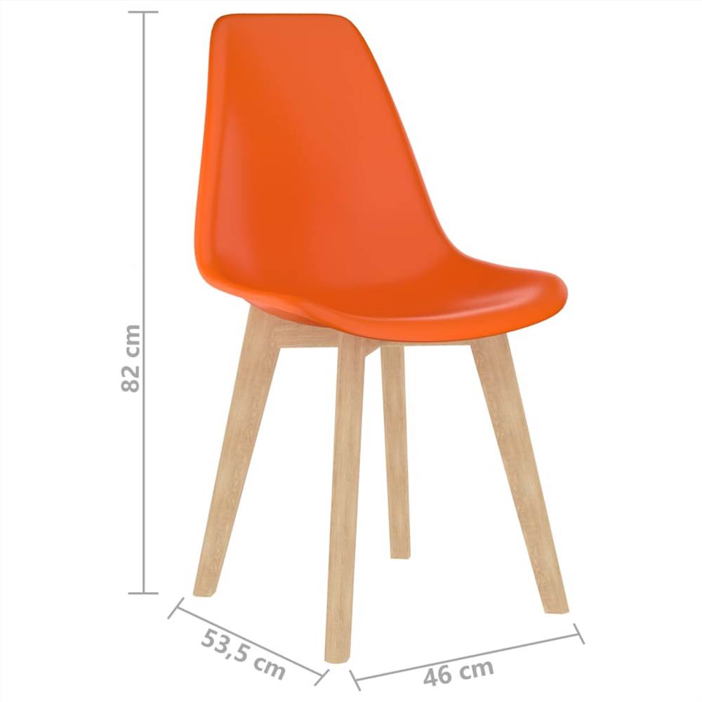 Dining Chairs 6 pcs Orange Plastic
