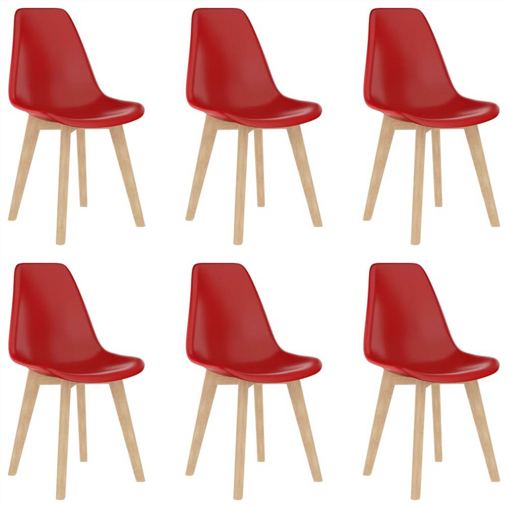 

Dining Chairs 6 pcs Red Plastic