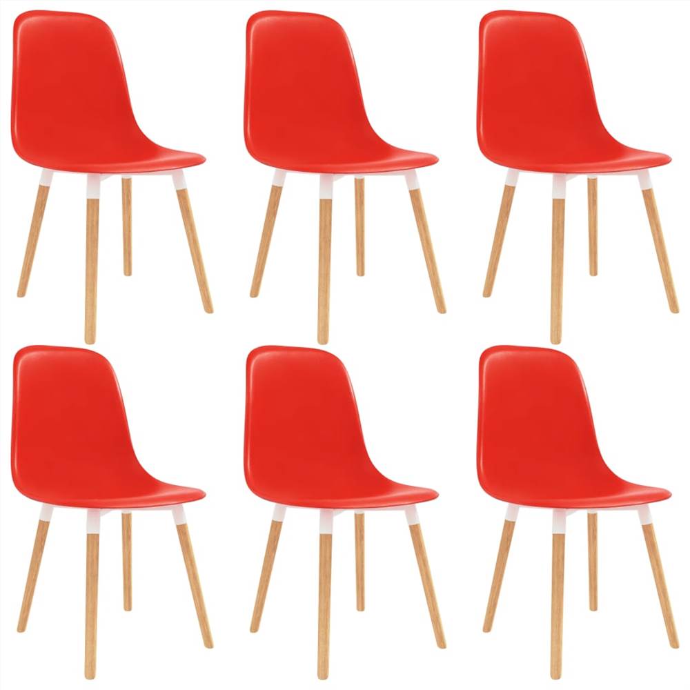 

Dining Chairs 6 pcs Red Plastic